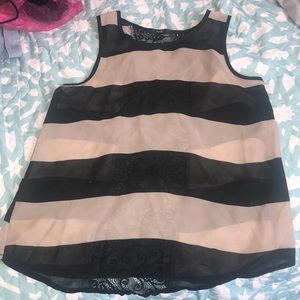 Black and beige blouse